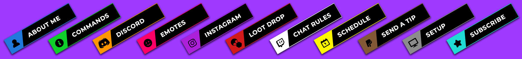 FREE Twitch Panels package created by Loot Drop Graphics