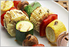 Grilled vegetable kabobs.