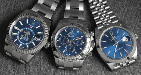 Blue face watch online rolex