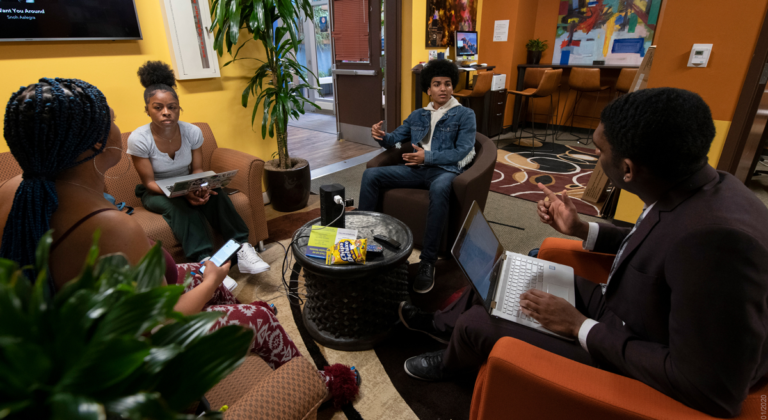 Students gathered at the Center for Black Cultures, Resources & Research on January 23, 2020. Steve Zylius / UCI