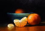 "Clementines one Peeled and Blue Bowl" - Posted on Tuesday, November 25, 2014 by Mary Ashley
