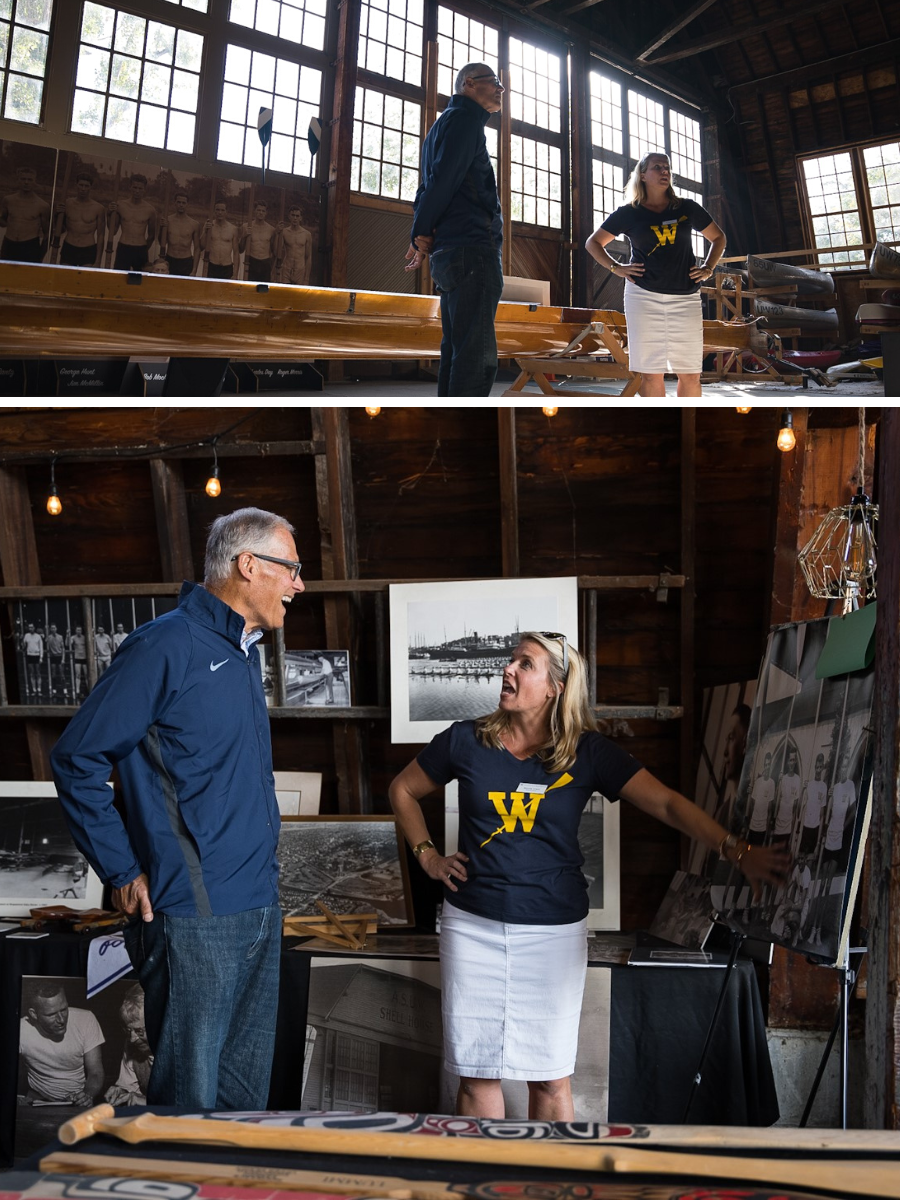 Gov. Jay Inslee tours the University of Washington's ASUW Shell House, home to the famous 1936 "Boys in the Boat"