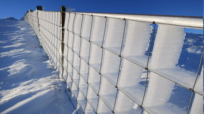 When                                                           Constant Winds                                                           And Ice Meet A                                                           Fence