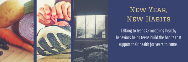 Adults can help teens build healthy habits by talking to them and modeling healthy behaviors.