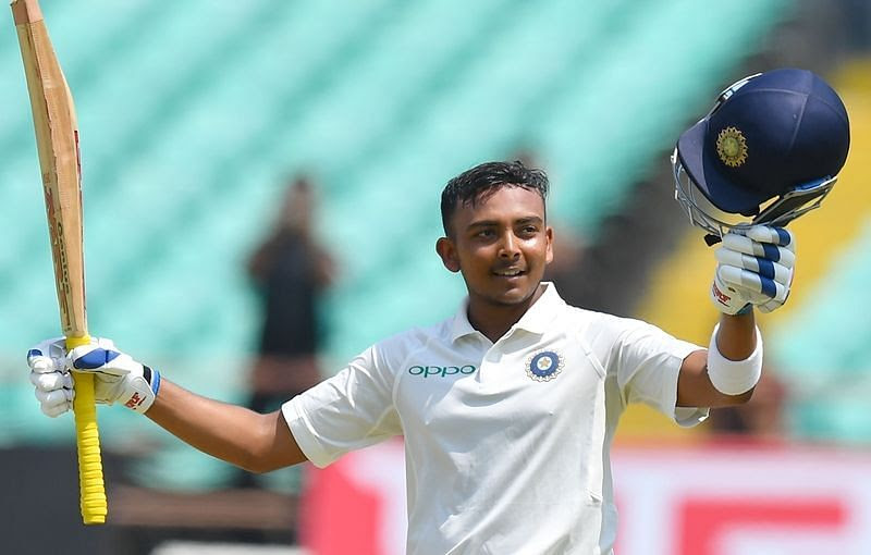 Prithvi Shaw scored a ton on Test debut