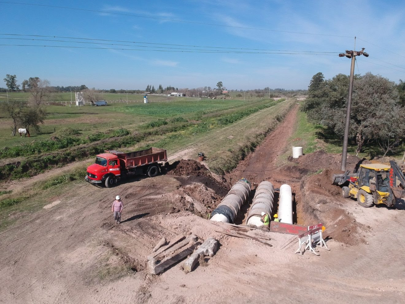 Última etapa de una obra de desagües de amplio alcance detrás del Cementerio