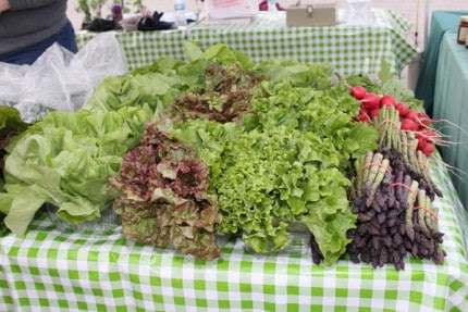 You'll find all kinds of green and other colored vegetables at the market. 