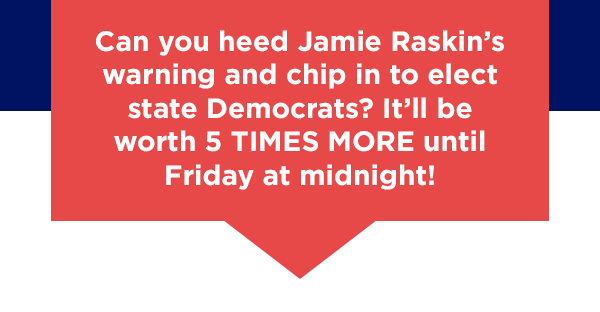Can you heed Jamie Raskin's warning and elect state Democrats
