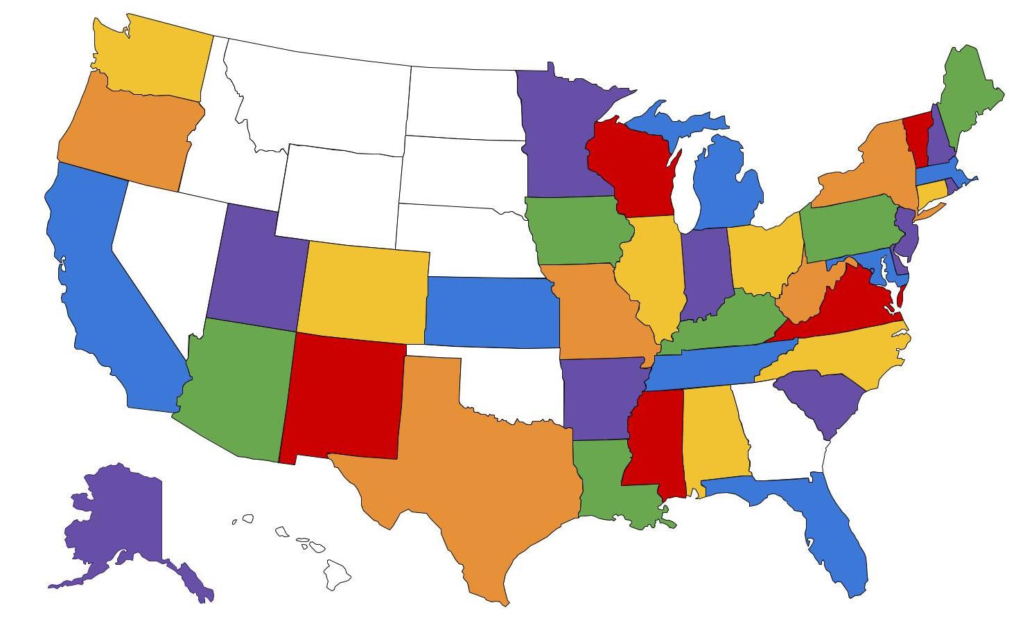 States that participated in the 40 Days of Moral Action in 2018