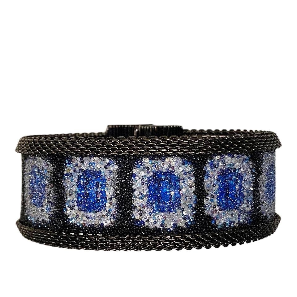 Precious Shimmery Cuff in Sapphires and Diamonds