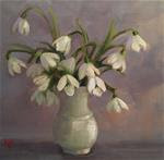 Snow Drops in White Vase - Posted on Friday, December 19, 2014 by Krista Eaton