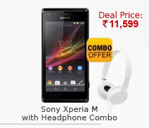 Sony Xperia M Dual (Black ) with Headphone Combo