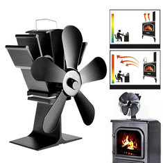 8.8inch 5 Blades Fireplace Stove Thermal Heat Power Fan