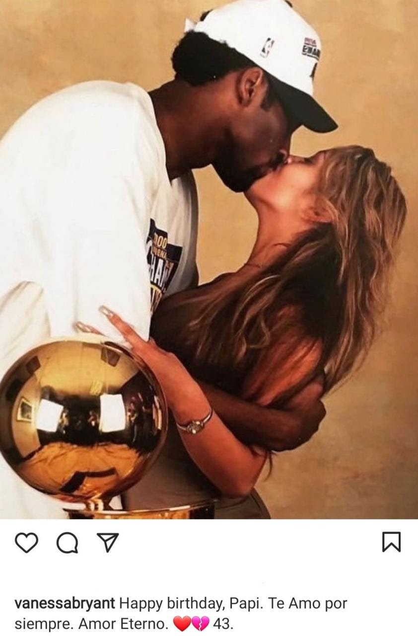 "Love eternal" Vanessa Bryant remembers husband Kobe on his 43rd posthumous birthday