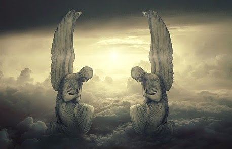 angels bowing in reverance