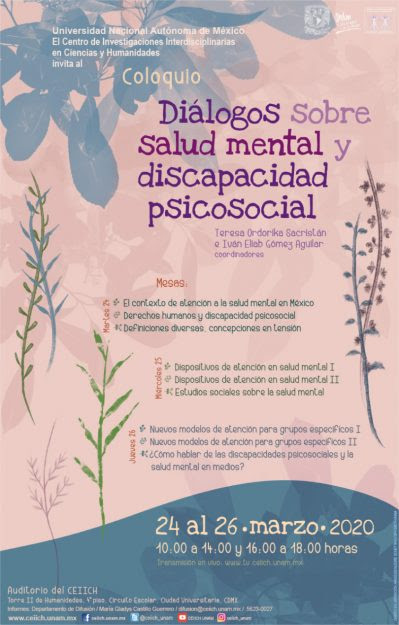 Coloquio Diálogos sobre salud mental y discapacidad psicosocial