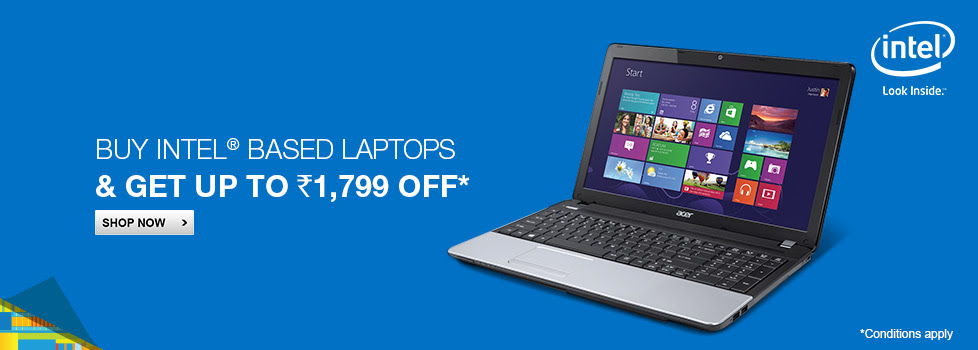 Upto Rs. 1799 Off on Select Laptops