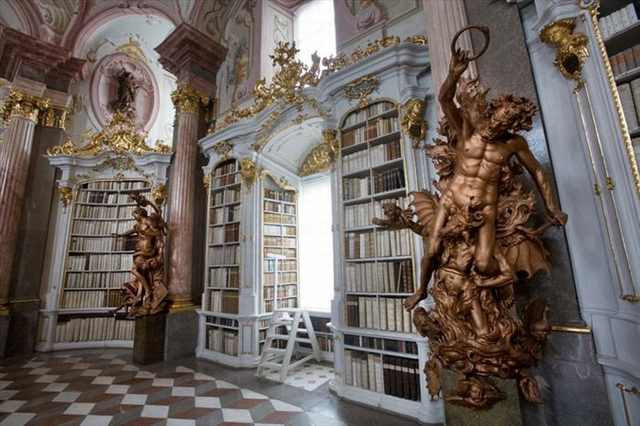 This is probably the Most Beautiful Library in the World...    The World's Largest Monastic Library  The Admont Abbey in Admont, Austria contains the world's largest monastic library, as well as the largest scientific collect C2a3a9a6-3b9e-4032-b1af-3b81482f1475