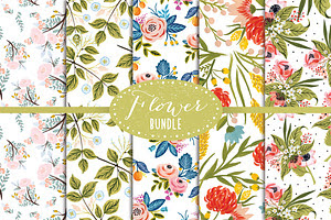 Handpainted Gouache Digital Papers