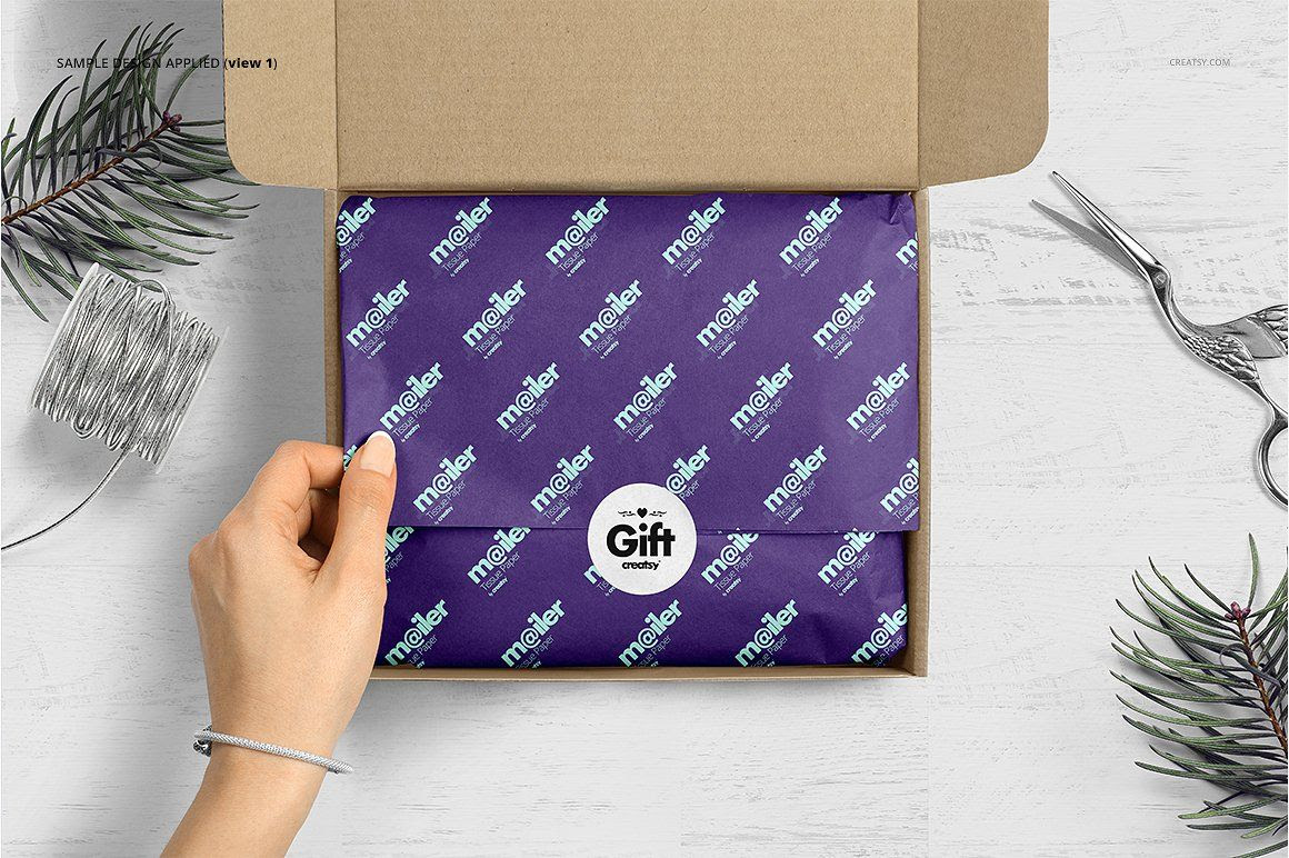 Mailer Box Tissue Paper Mockup Set Paper mockup, Mailer box, Tissue paper