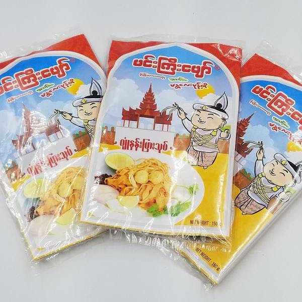 Min Gyi Pyaw Flat Wheat Noodles (Ready-to-Eat) -- မင်းကြီးပျော် အသင့်စား  ဂျုံနန်းပြားသုပ် (1-packet)