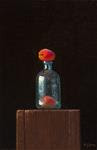 Still life: Glass Bottle & Two Apricots (magic is still possible)  (((+ a quick survey))) - Posted on Monday, December 1, 2014 by Abbey Ryan