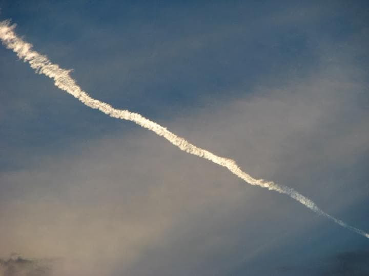 A decaying contrail in the skies over Florida. (Leesa Brown)