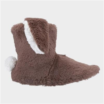 Girls Flopsy Knitted Bootie in Brown