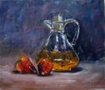 strawberries and vinegar 12 x 14 inch oil on canvas - Posted on Tuesday, January 13, 2015 by Linda Yurgensen