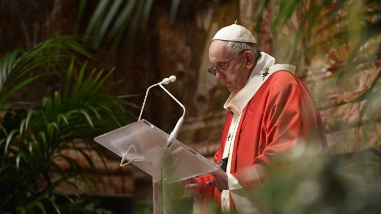 Pope Francis during his Palm Sunday Mass and Angelus