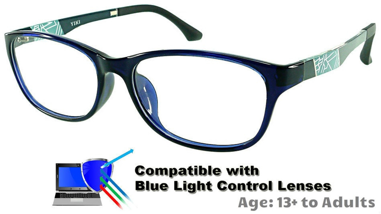 [13+ to Adults] Austin (Blue) - Prescription Glasses (Blue Light Control Lenses Available)