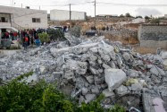 The destroyed home of Murad Idais in Yatta. Idrais murdered Daphna Meir in a terror attack.