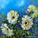 Waiting for JC Penney to Call - Blue Breeze Daisies - Flower Painting Workshops and Classes by Nancy - Posted on Sunday, February 8, 2015 by Nancy Medina