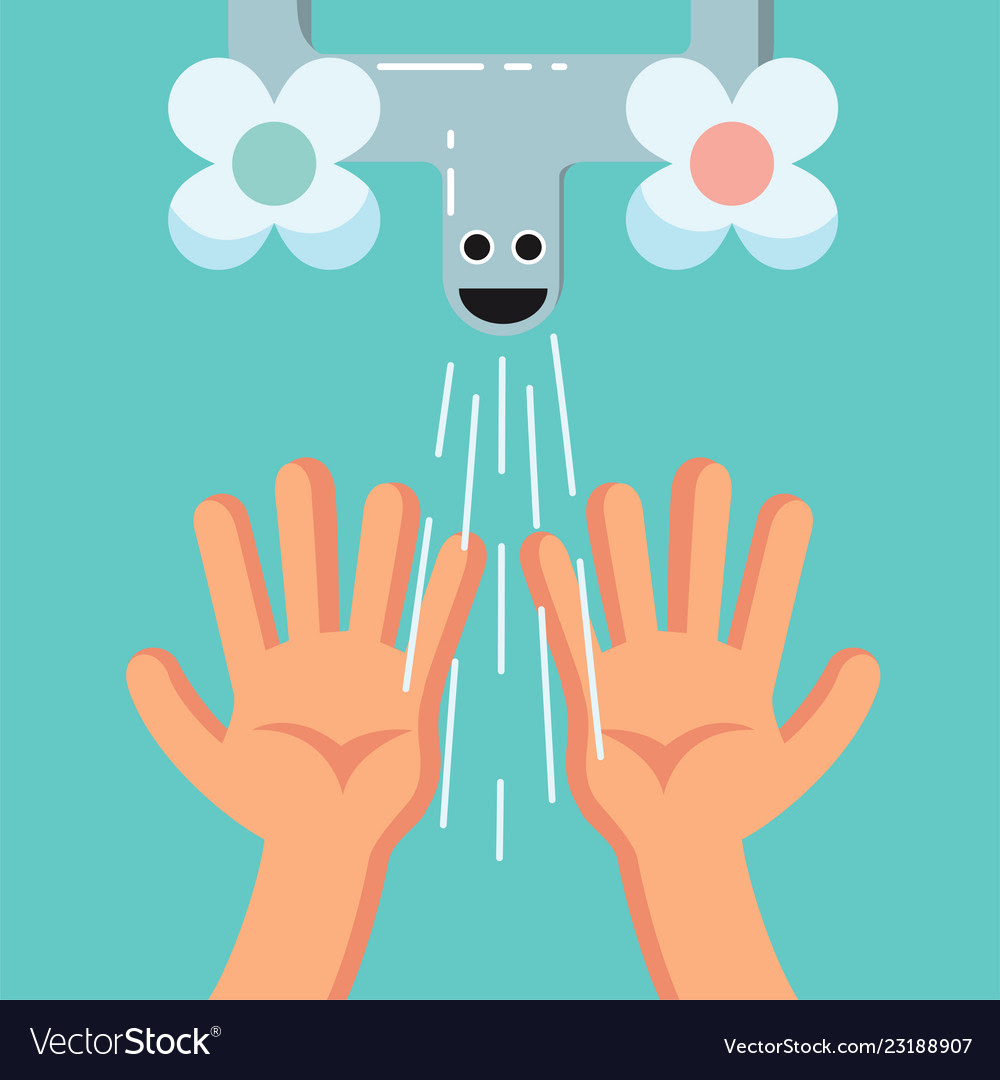 Smiling cute washing hands of a kid habituate kid Vector Image