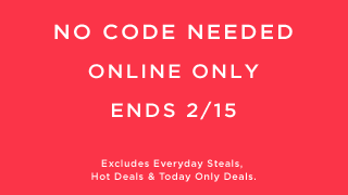 NO CODE NEEDED | ONLINE ONLY | ENDS 2/15