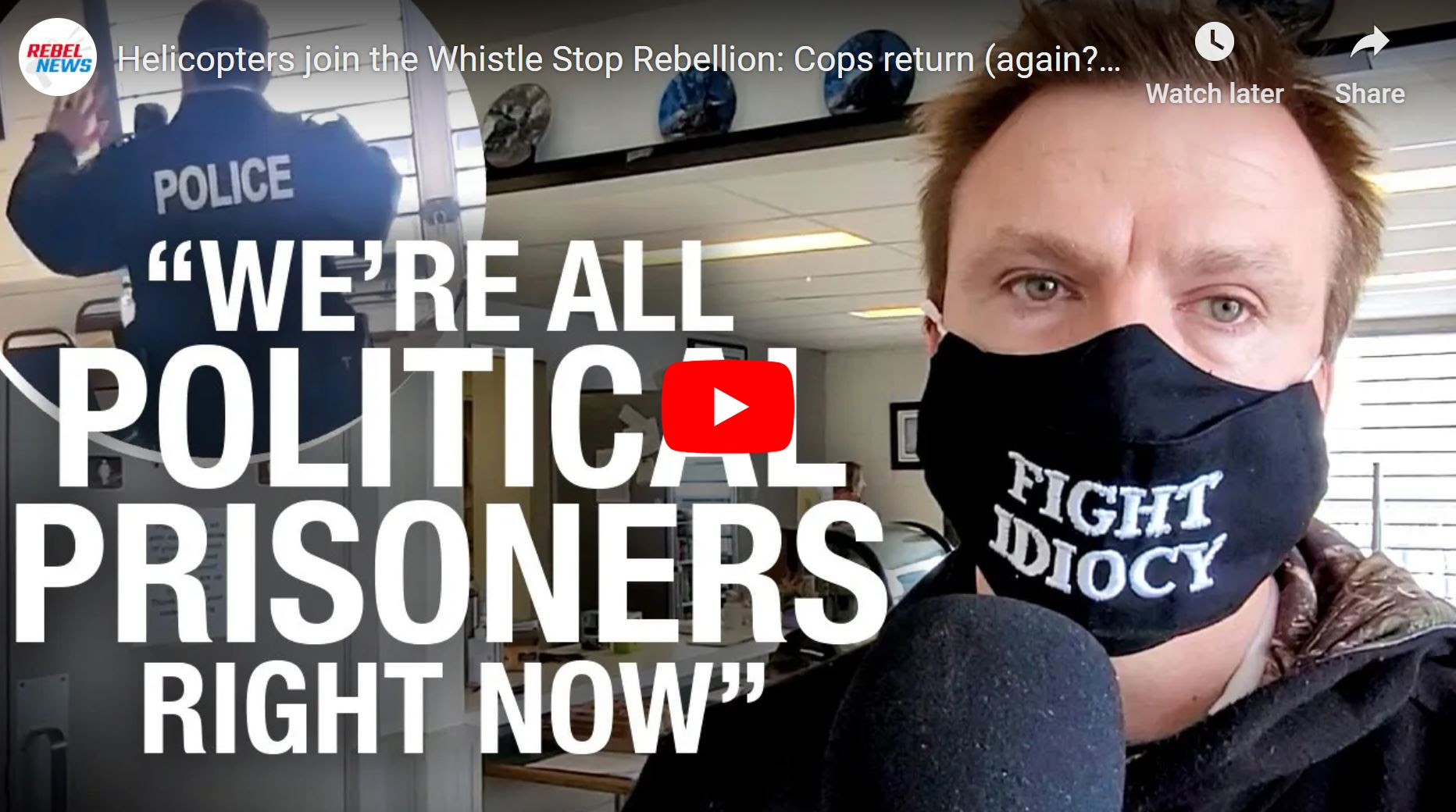 Helicopters join the Whistle Stop Rebellion: Cops return to small

town diner