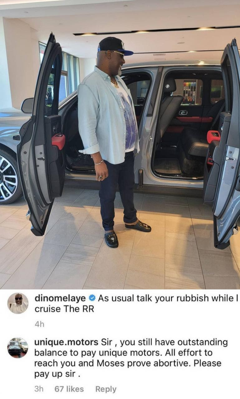 "Please pay up sir," Automobile sales company accuses Dino Melaye of unpaid debt after he flaunted his new Rolls Royce Cullinan