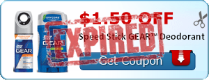 $1.50 off Speed Stick GEAR™ Deodorant