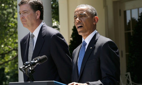 Tổng thống Hoa Kỳ Barack Obama công bố đề cử Giám đốc FBI James Comey trong một buổi lễ ở Vườn Hồng của Nhà Trắng ngày 21 tháng 6 năm 2013 tại Washington, DC. (Ảnh của Win McNamee / Getty Images)
