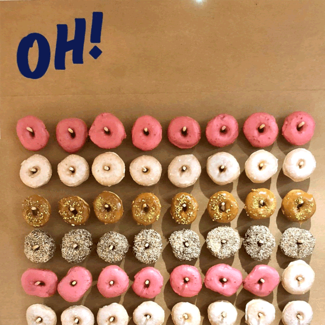 Oh! Donut wall full of donuts. Yummy.