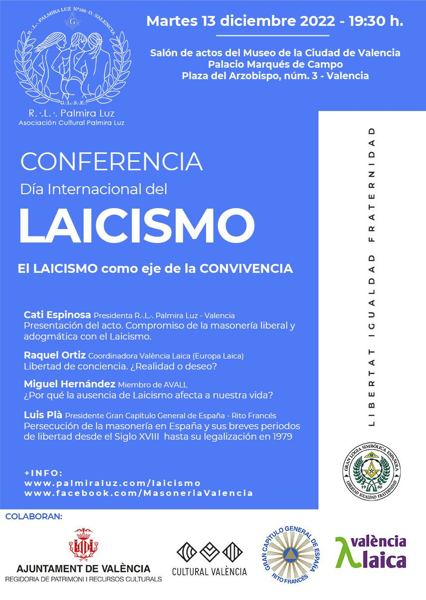 Conferencia por el Día Internacional del Laicismo en Valencia