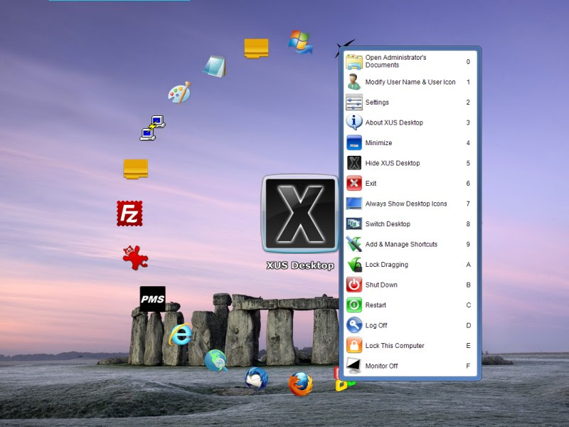 اجعل سطح مكتبك تحفه فنيه مع برنامج XUS Launcher 2.5.0 Professional Edition Xus-desktop-screenshot-2
