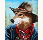 Colorado Cowboy coyote animal portrait fantasy - Posted on Tuesday, December 2, 2014 by Linda Apple