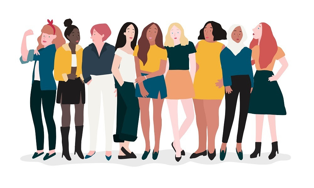 illustration of a diverse group of women