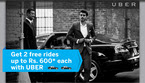 Get 2 free rides upto Rs. 600 each with UBER - AMEX users