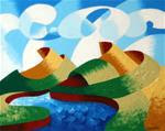 Mark Webster - Rough Futurist Geometric Abstract Landscape Oil Painting - Posted on Tuesday, April 14, 2015 by Mark Webster