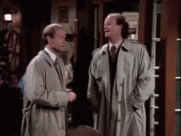 Niles' and Frasier's song from prep school animated gif