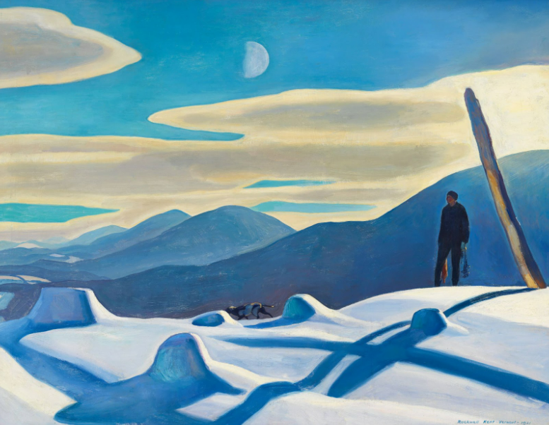 Rockwell Kent, The Trapper, 1921. Oil on canvas, 34 1/8 × 44 1/8 in. (86.7 × 112.1 cm). Whitney Museum of American Art, New York; purchase 31.258. Rights courtesy of Plattsburgh State Art Museum, State University of New York, USA, Rockwell Kent Collection, Bequest of Sally Kent Gorton. All rights reserved