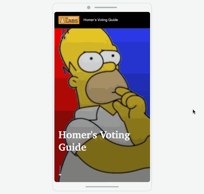 Homer's Voting Guide is easy to see on a phone