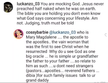 Cossy Ojiakor replies IG user who attacked her for preaching about God in a racy outfit (video)